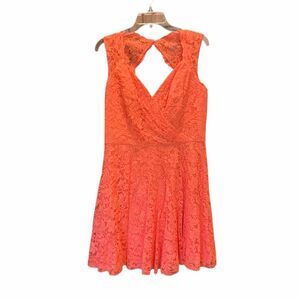 Elegant Orange Lace Dress